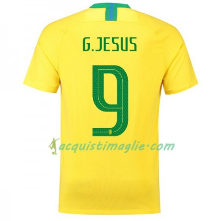 Divisa di Calcio Brasile G.Gesus 9 Prima Mondiali 2018